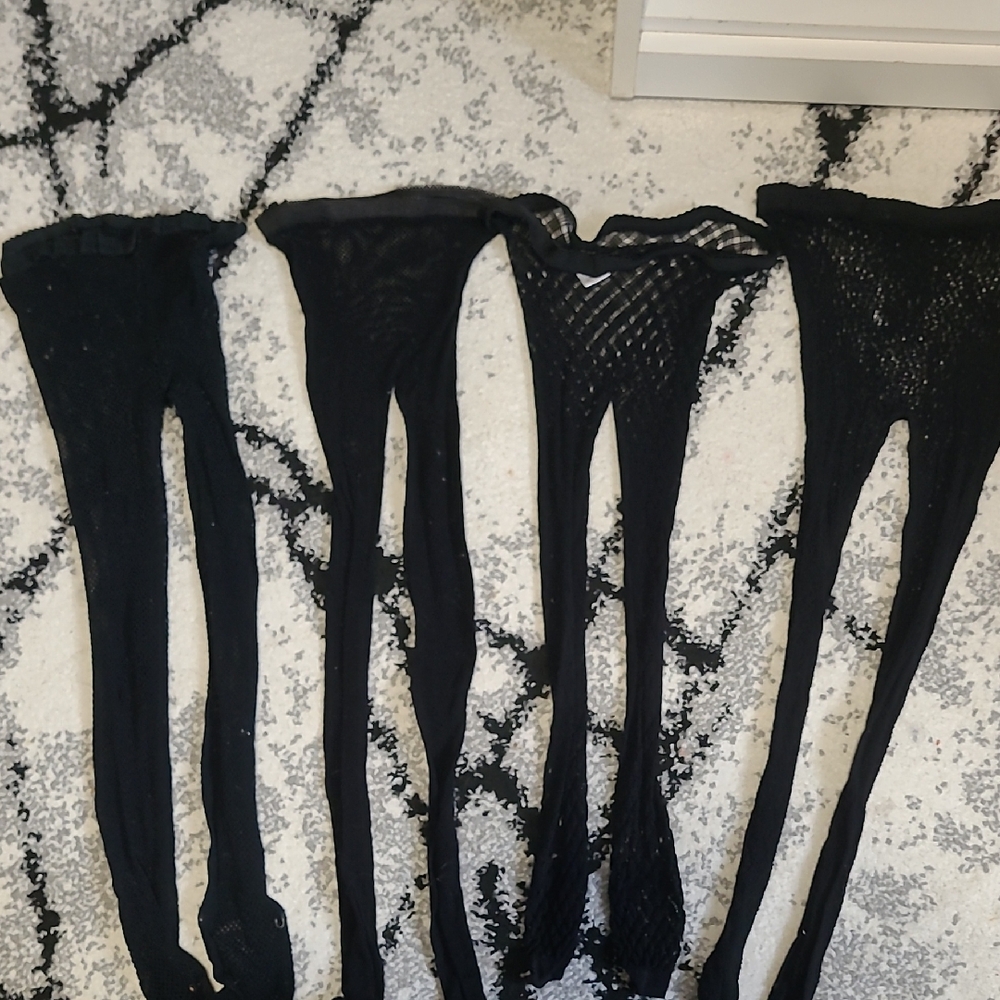 Steve Madden Black Fishnet Tights